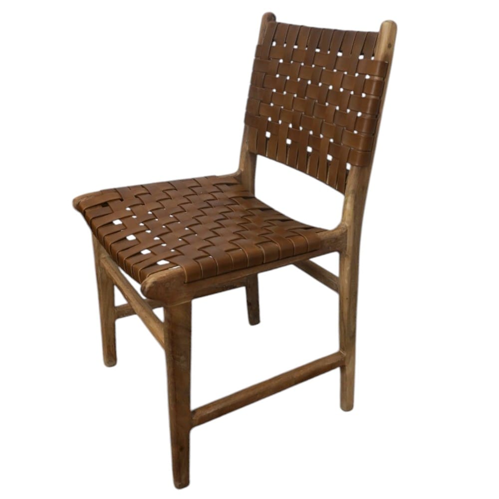 Pair of Chairs Solid Wood and Leather Hand-Crafted image 3