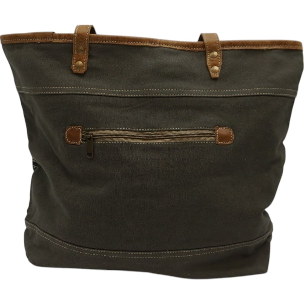 Cotton Canvas Mandala Purse with Leather Straps image 5