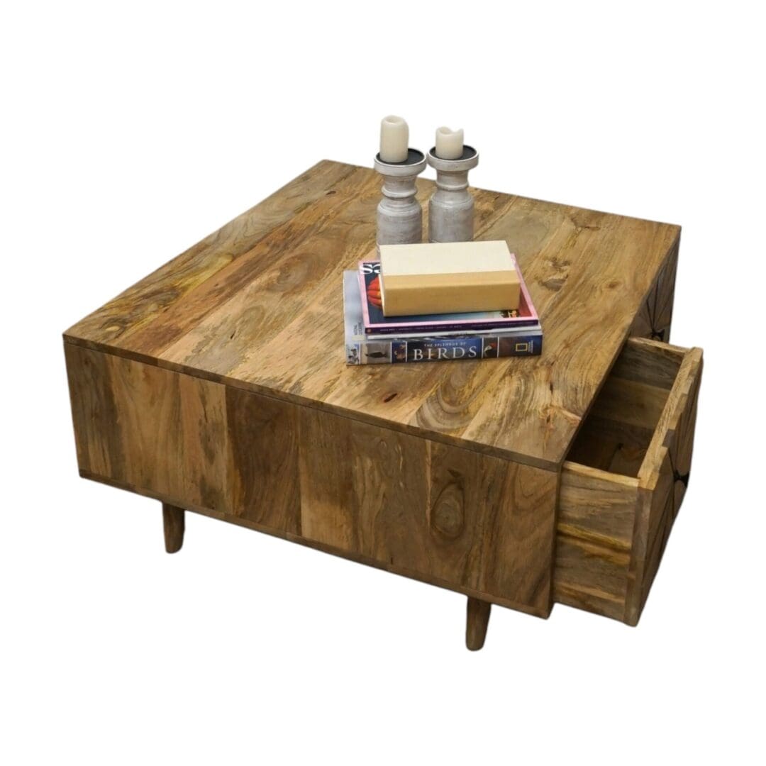 Sunburst Coffee Table with Hidden Storage image 3