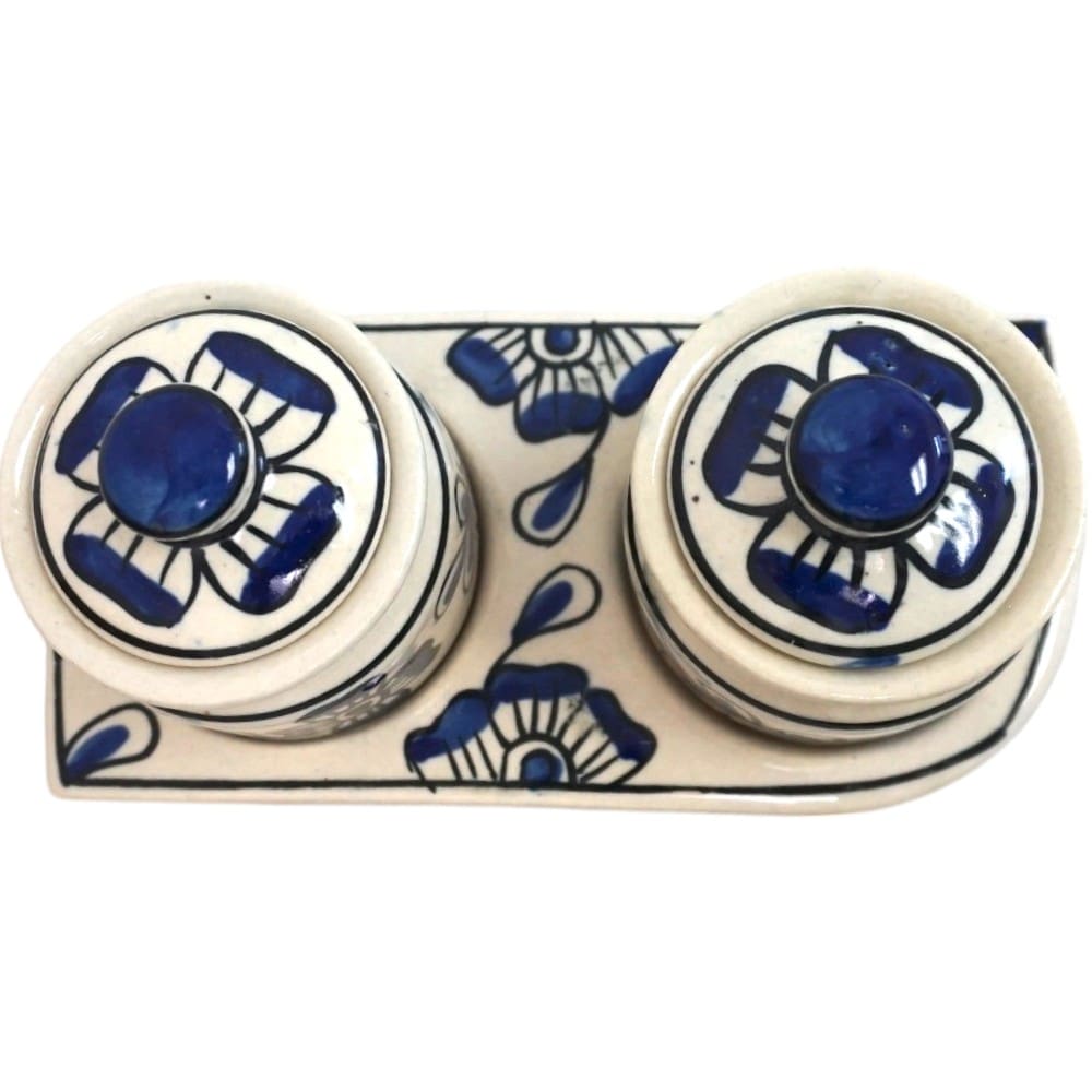 Set of Two Ceramic Pots with a Matching Tray image 5