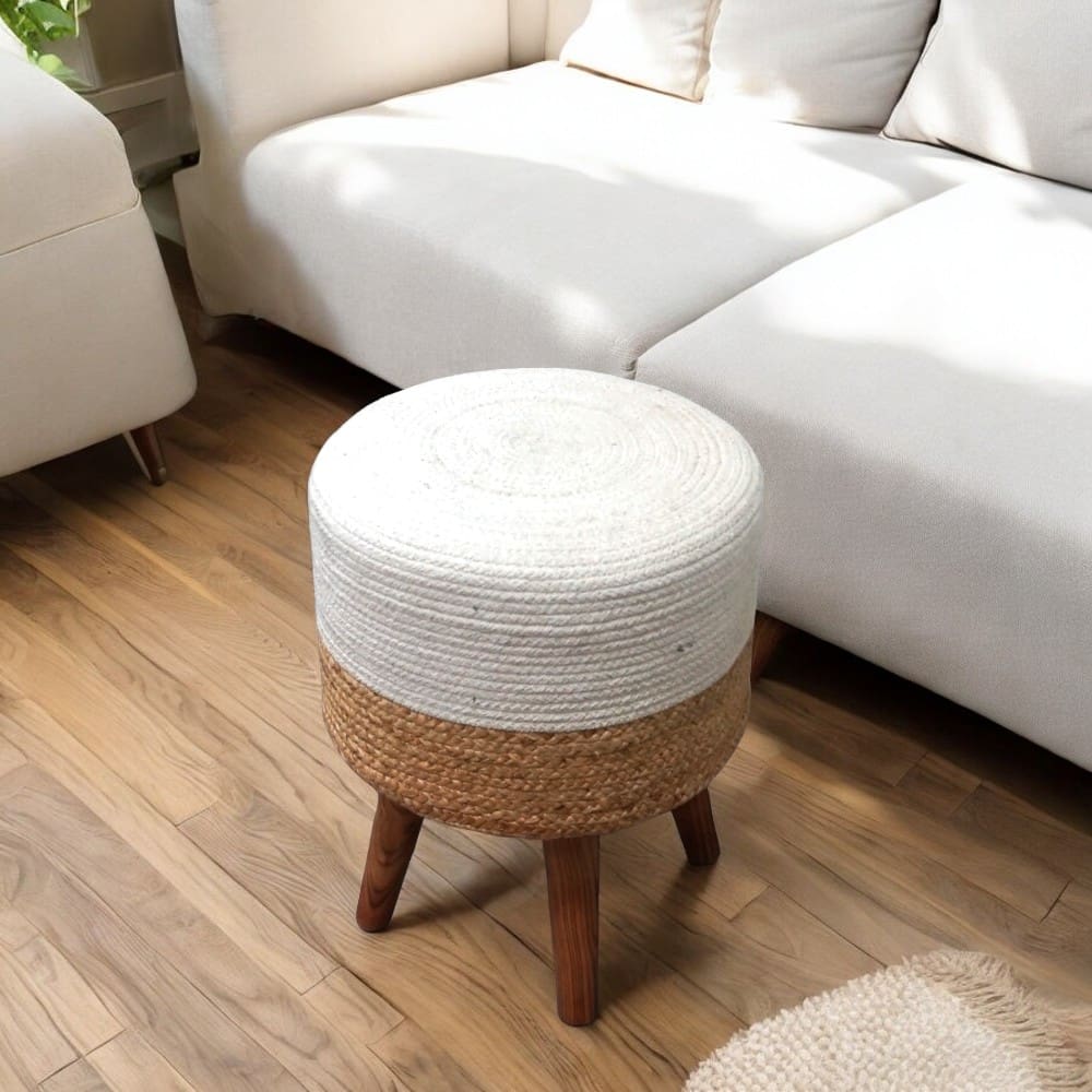 Hand-crafted Jute Stool Multiple Color Options image 26