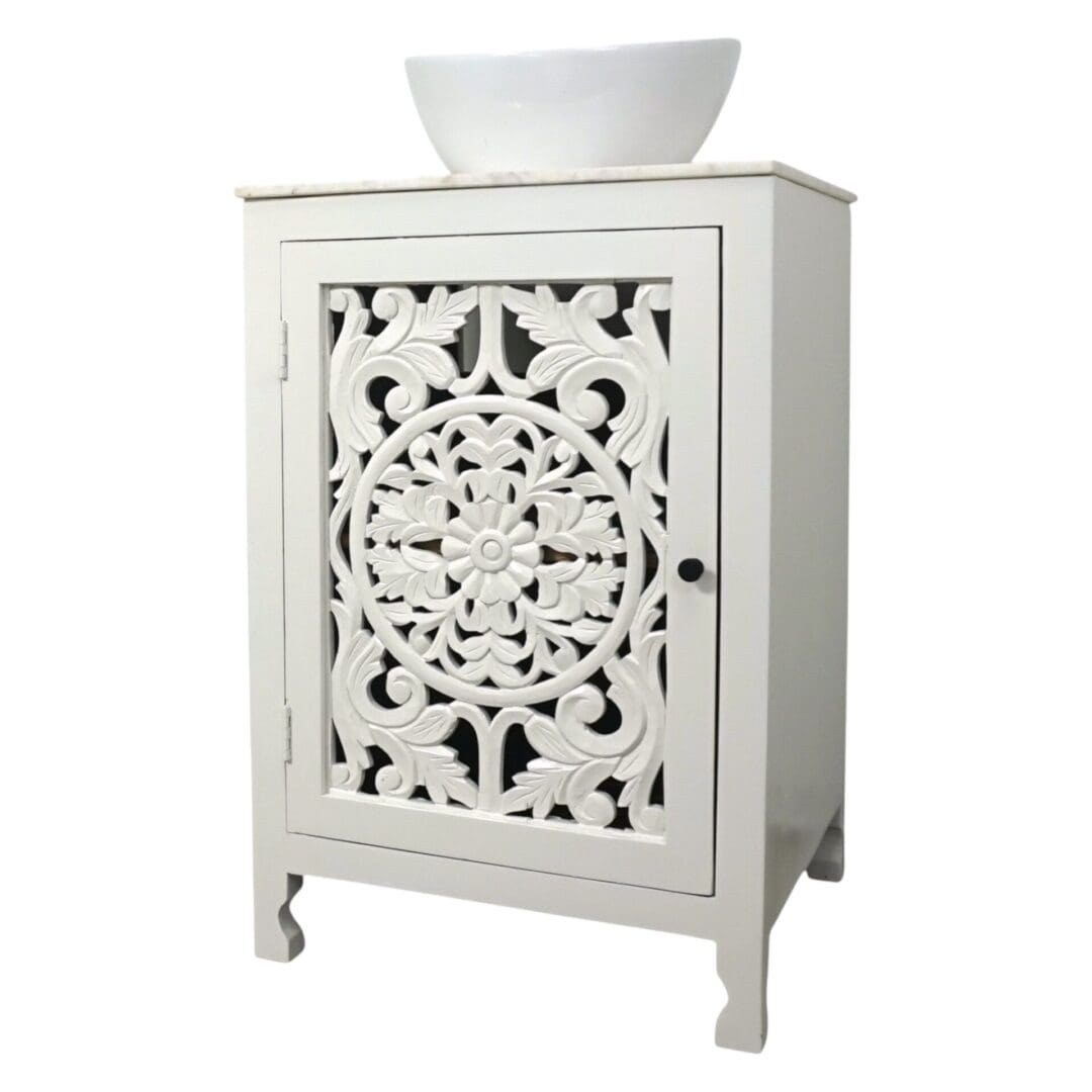Hand-crafted White 24" Solid Wood Vanity image 2