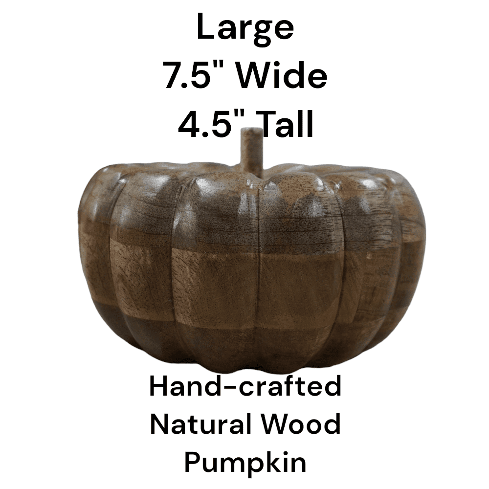 Hand-crafted Fall Pumpkins Natural Wood image 11