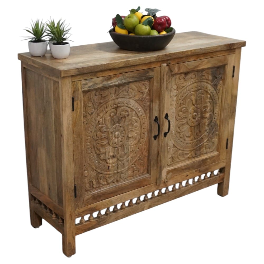 Hand-crafted Natural Mango Wood Sideboard image 2