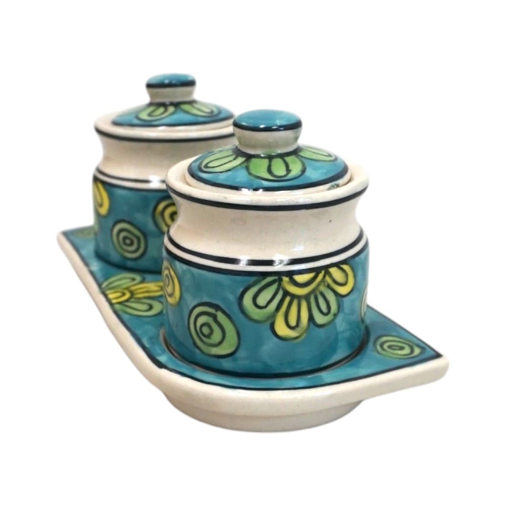 Set of Two Ceramic Pots with a Matching Tray image 10