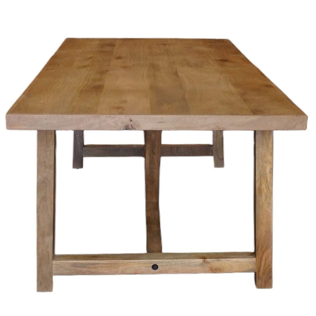 Large Dining Table Rustic Farmhouse Style Natural Wood image 3