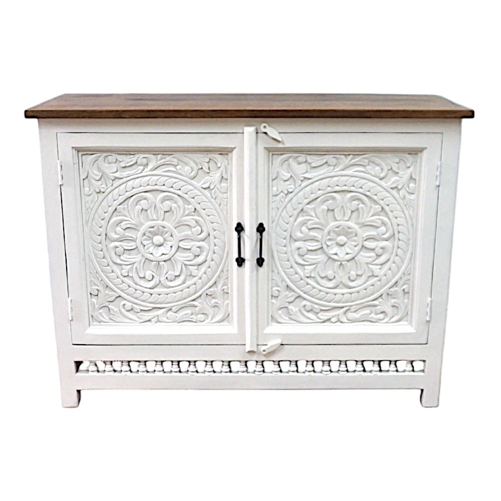 Hand-crafted Sideboard in White - Solid Wood image 1