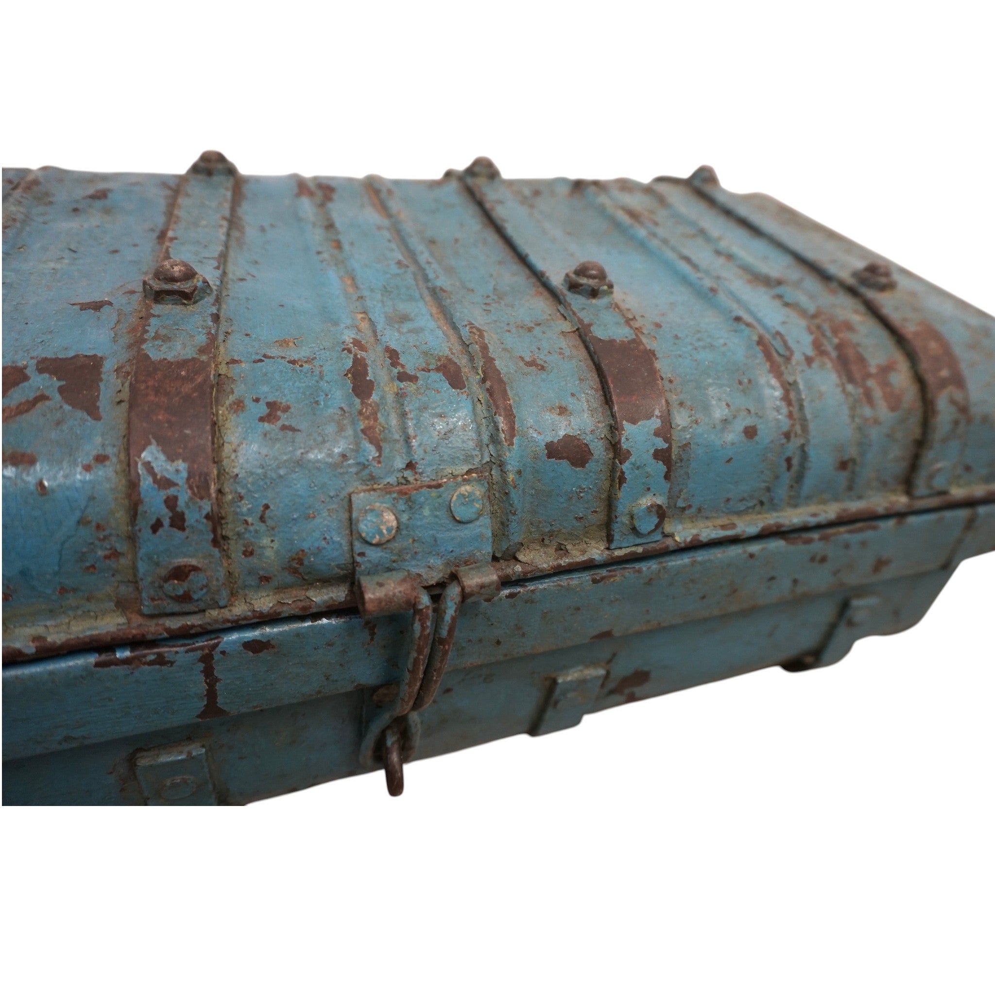 Vintage Metal Travel Trunk | Rustic Storage | Unique Gift