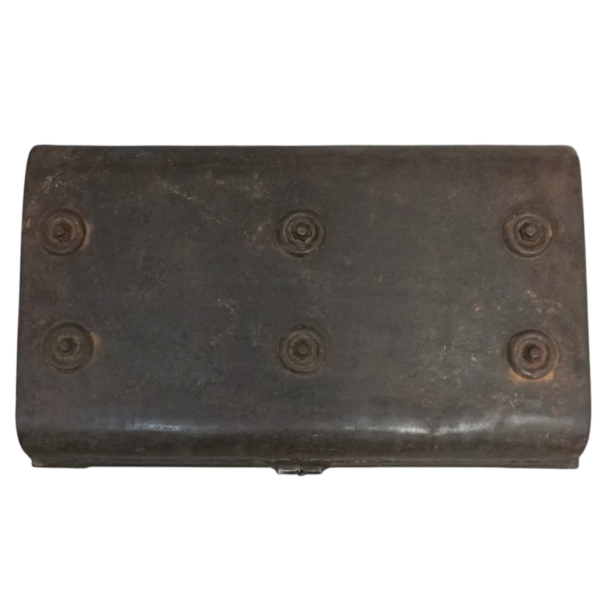 Vintage Brown Metal Travel Case | Early 20th Century Indian Railway Trunk