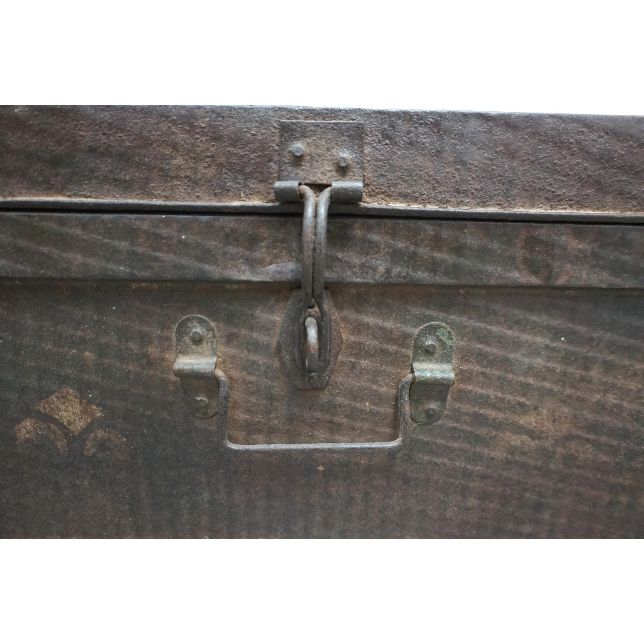 Vintage Metal Travel Trunk | Rustic Storage | Modern Farmhouse Decor