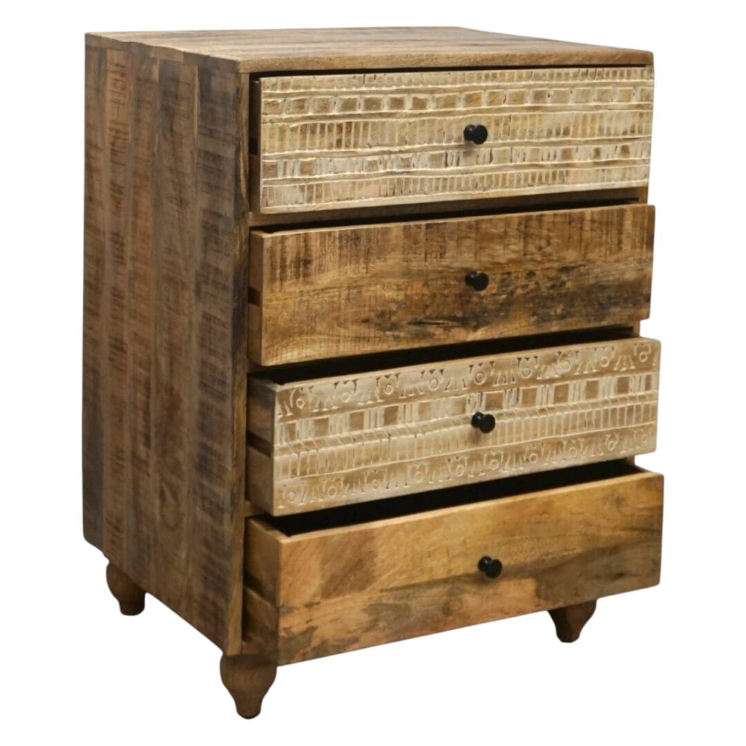 Rustic 4-Drawer Dresser Hand-carved image 5