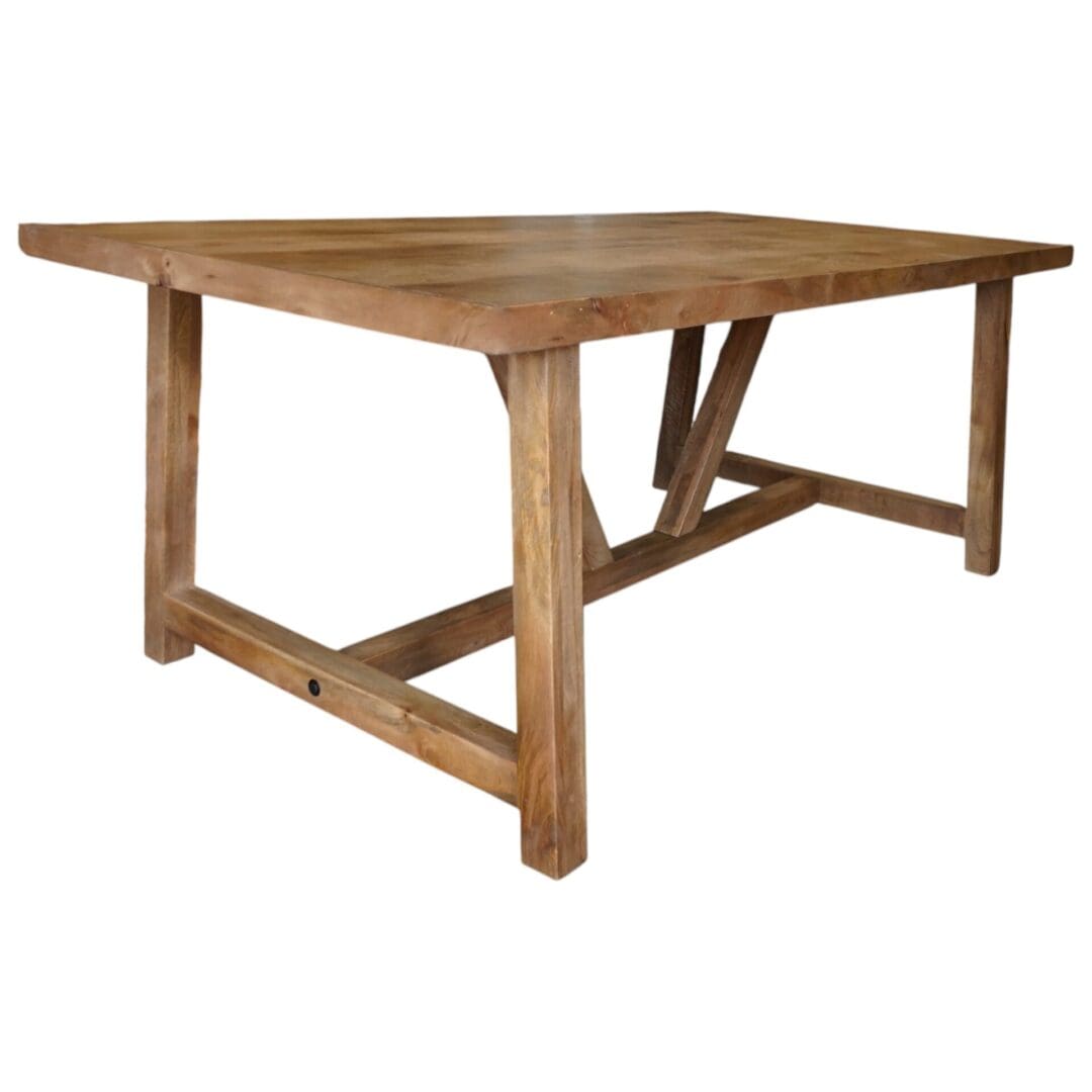 Large Dining Table Rustic Farmhouse Style Natural Wood image 1