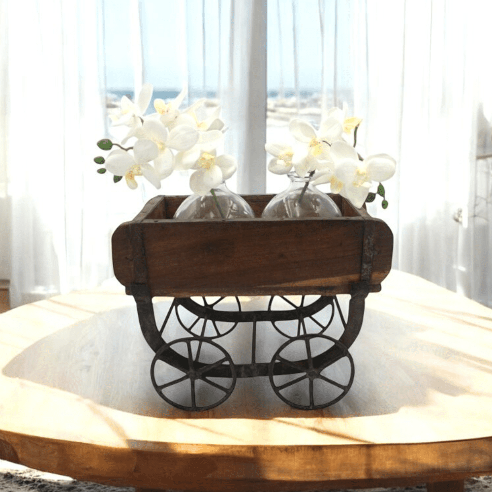 Vintage Brick Mold Wood Trolley image 4