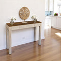 Mango Wood Console Table with Hidden Drawer Whitewashed image 0