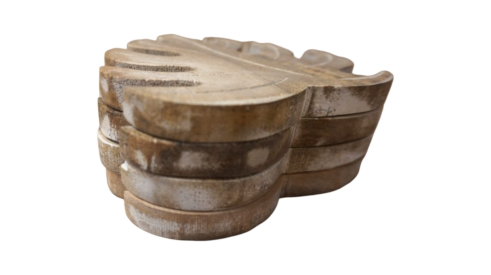 Set of Four Wooden Leaf Trivets image 4