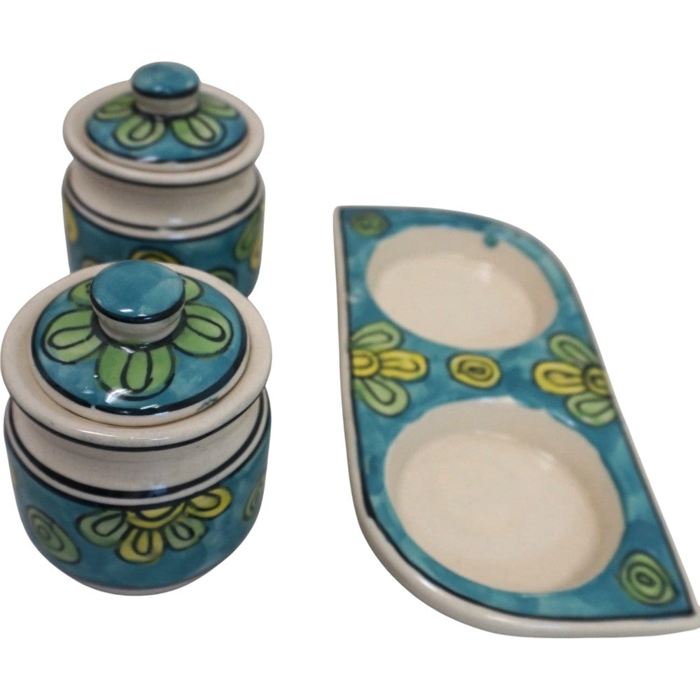 Set of Two Ceramic Pots with a Matching Tray image 9