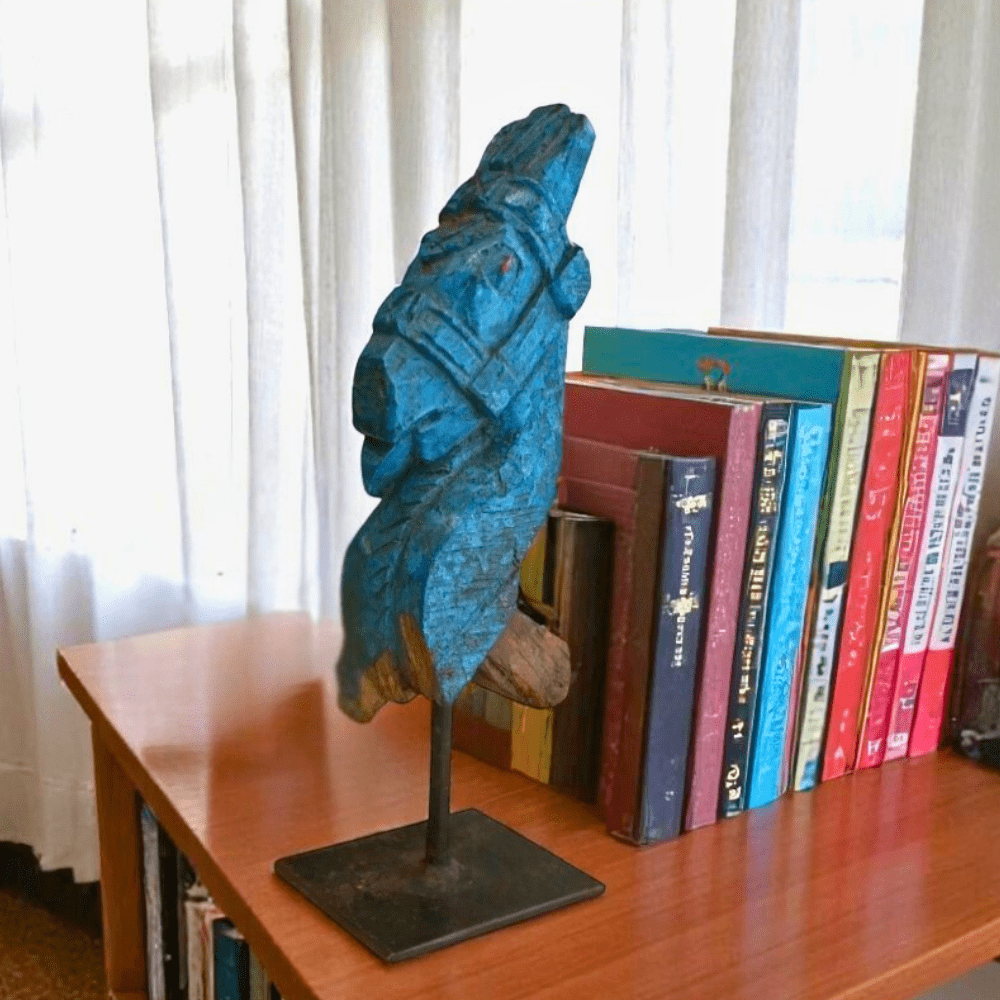Hand-carved Wooden Primitive Horse Figurine image 1