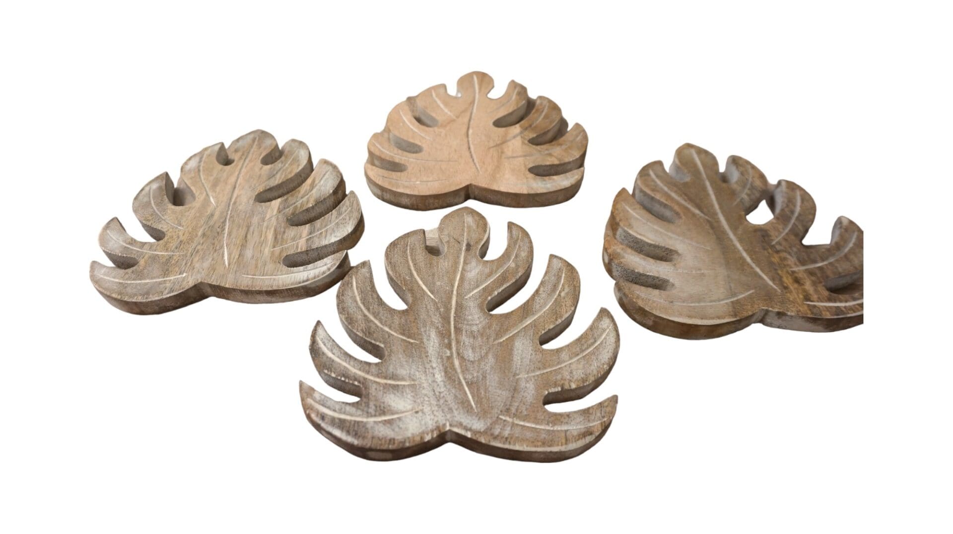 Set of Four Wooden Leaf Trivets image 6
