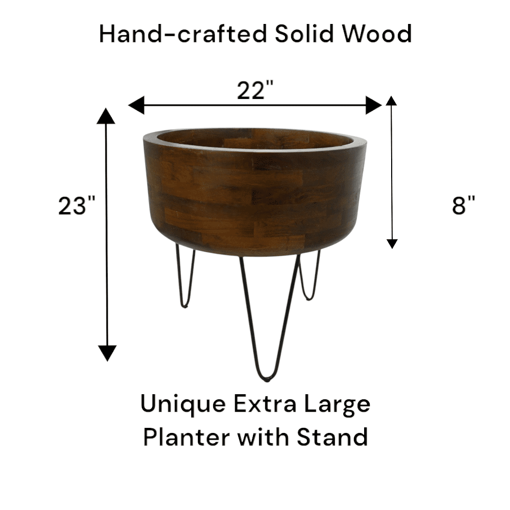 Extra-Large Solid Wood Planter with a Stand Hand-Crafted image 6