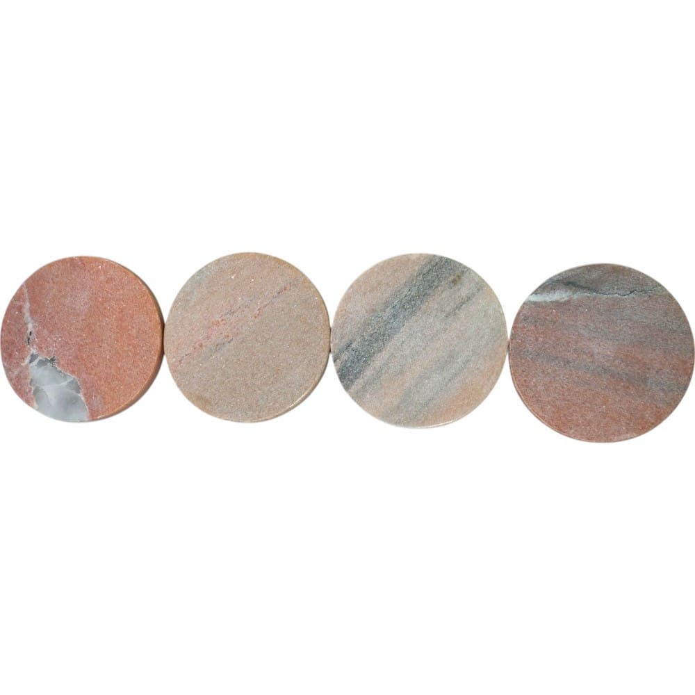 Set of 4 Round Pink Marble Drink Coasters image 7