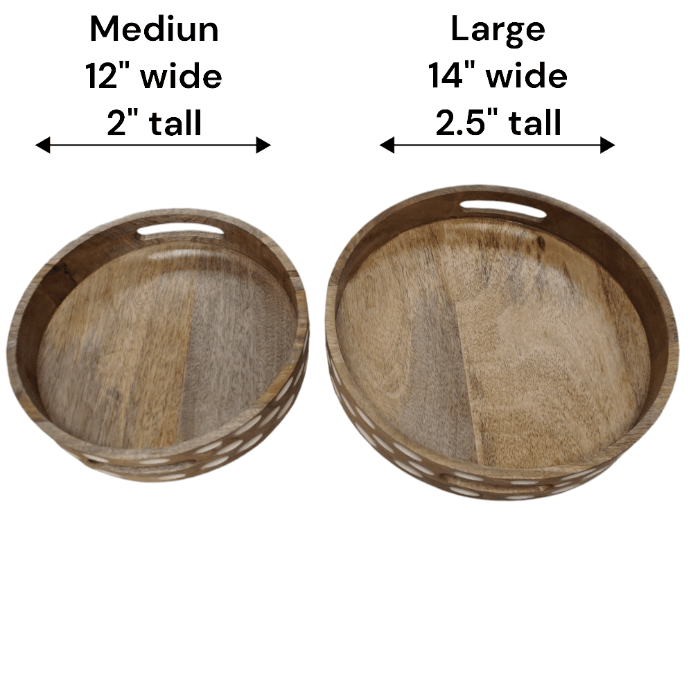 Hand-crafted Solid Wood Trays - Set of Two image 11