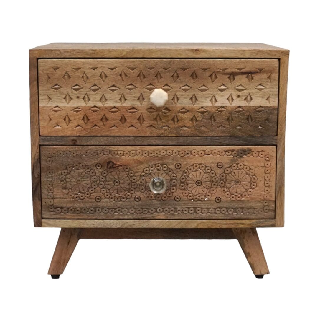 Unique Nightstand Side Table with Drawers image 1