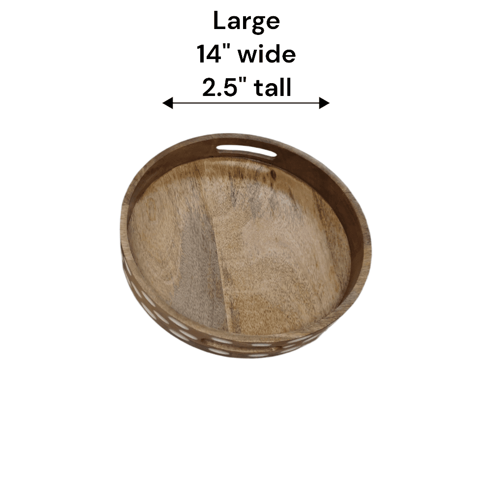 Hand-crafted Solid Wood Trays - Set of Two image 9