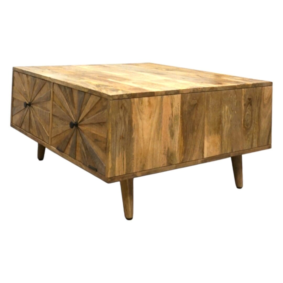 Sunburst Coffee Table with Hidden Storage image 5