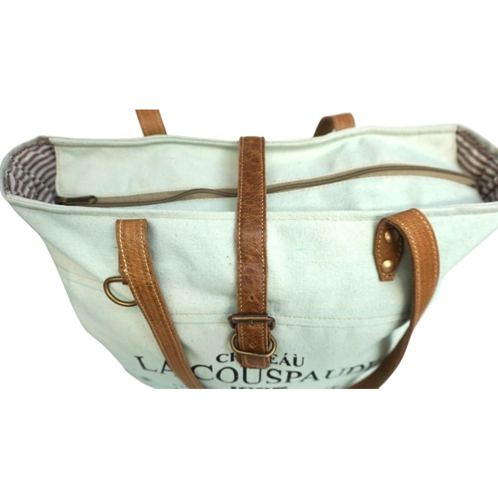 Cotton Canvas Light Blue Tote Bag image 6