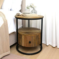 Hand-crafted Mango Wood Round Side Table image 0