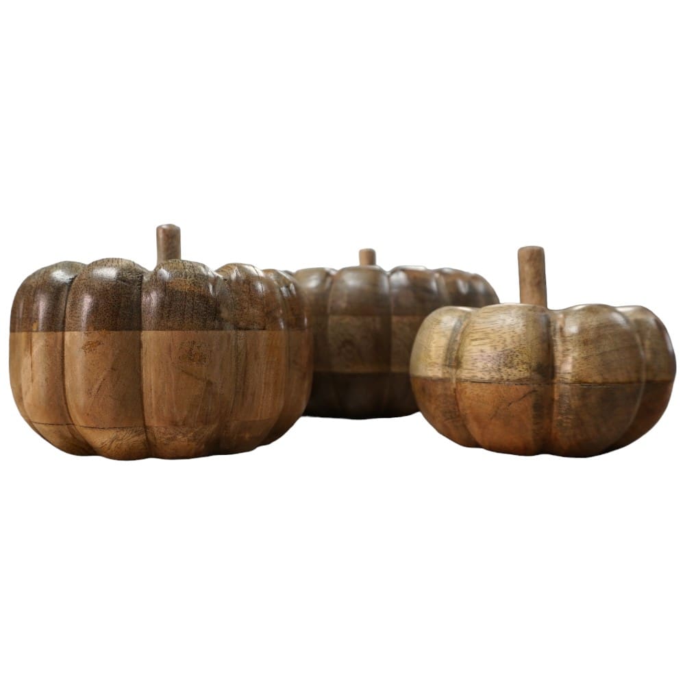 Hand-crafted Fall Pumpkins Natural Wood image 5