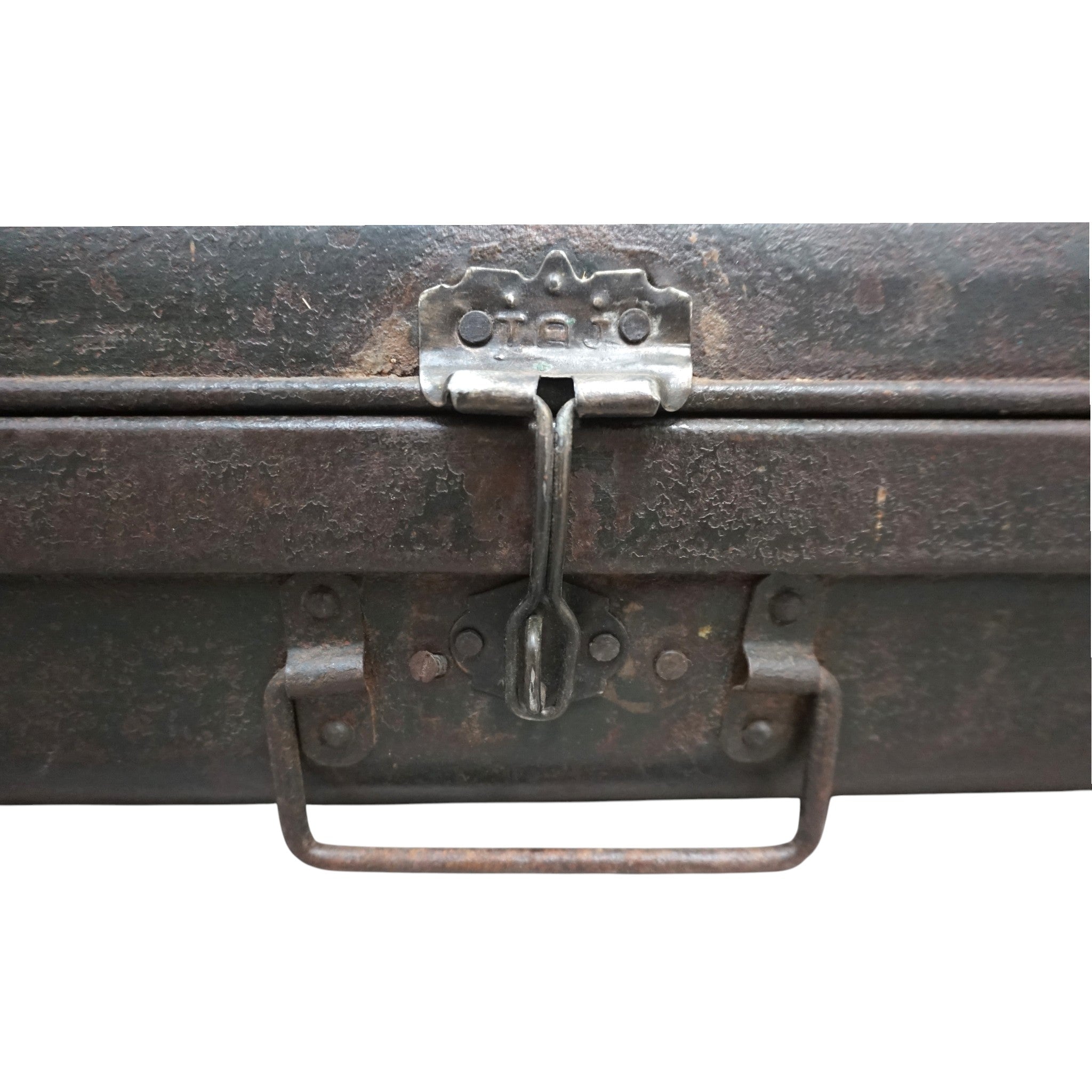 Vintage Brown Metal Travel Case | Early 20th Century Indian Railway Trunk