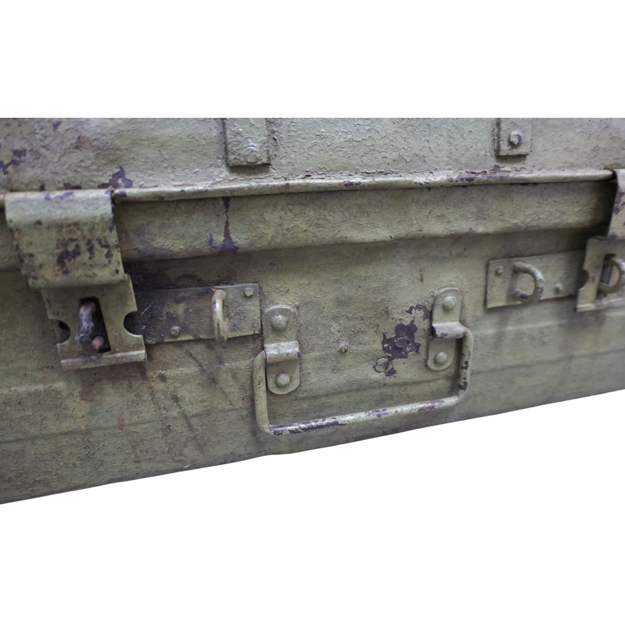 Vintage Metal Travel Trunk | Rustic Storage