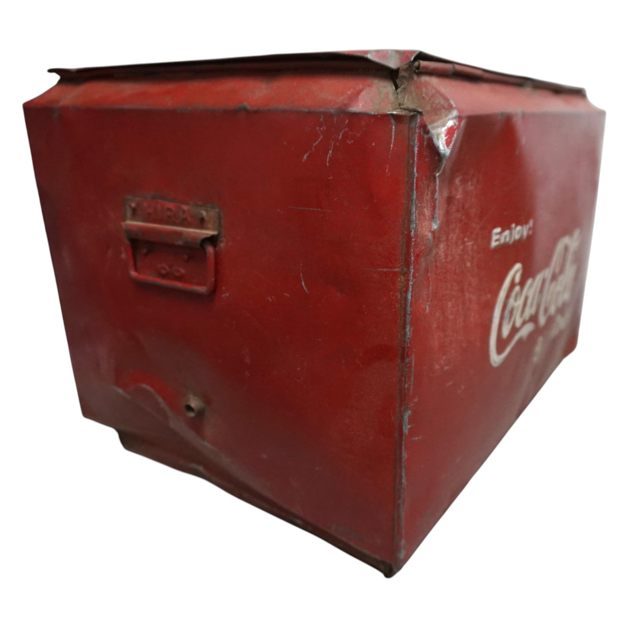 Vintage Coca-Cola Metal Cooler | Original Bottle Opener & Distressed Patina
