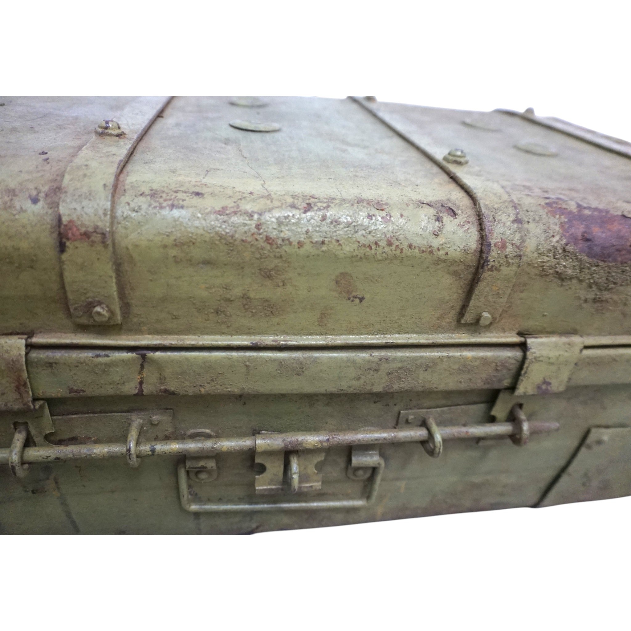 Vintage Metal Travel Trunk | Early 20th Century Indian Railway Case
