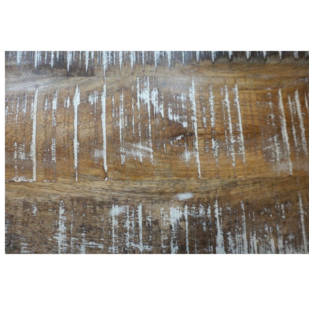 Rustic Natural Mango Wood Console Table with White Highlights image 6