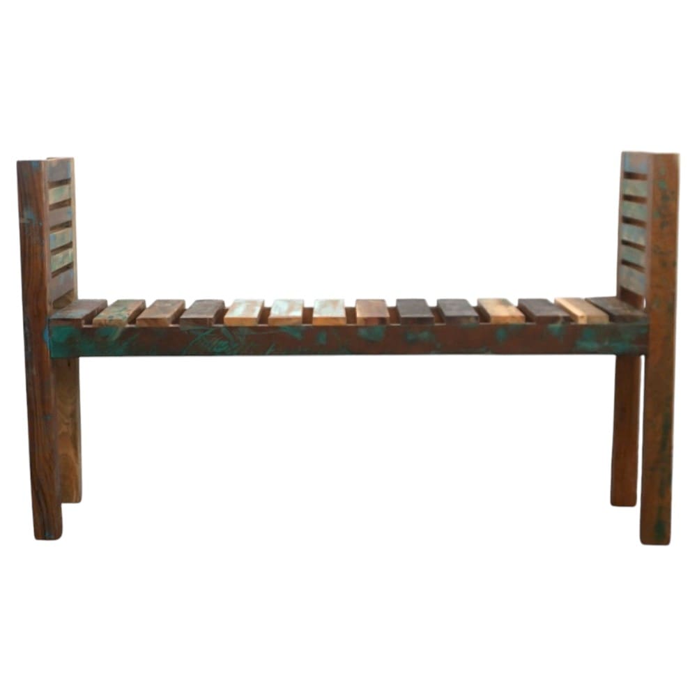 Hand-Crafted Backless Reclaimed Wood Bench image 7