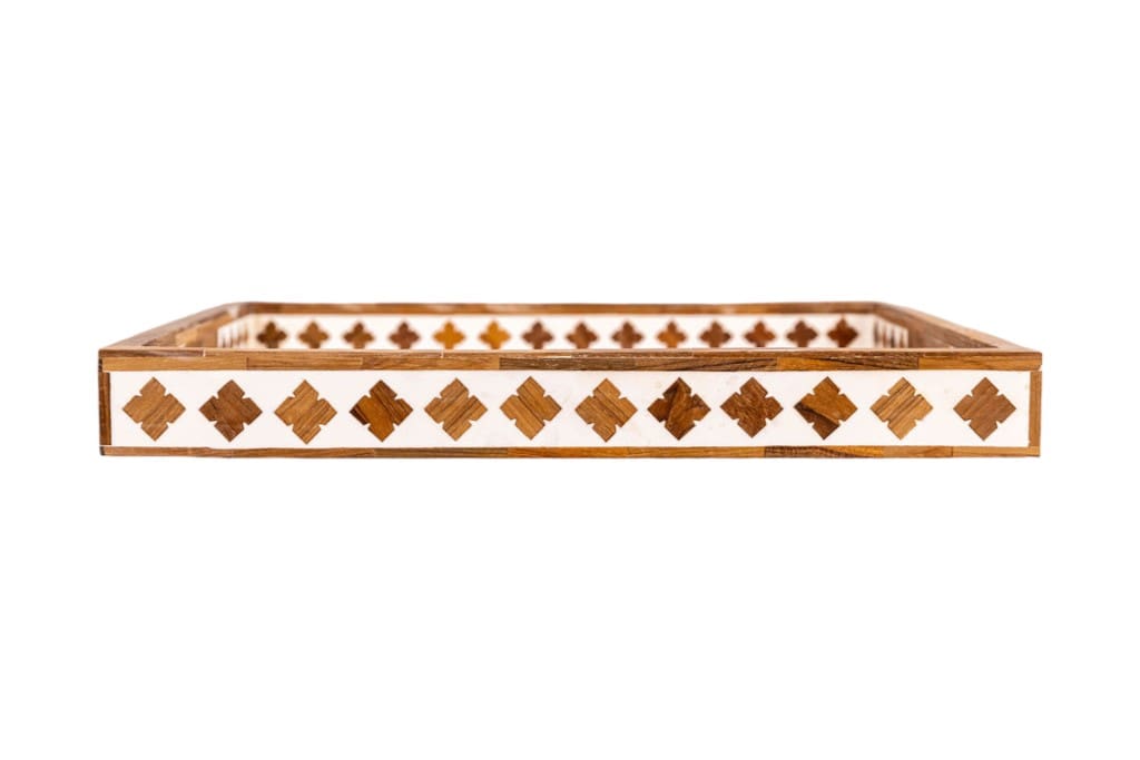 Decorative Teak Inlay Serving Tray image 4