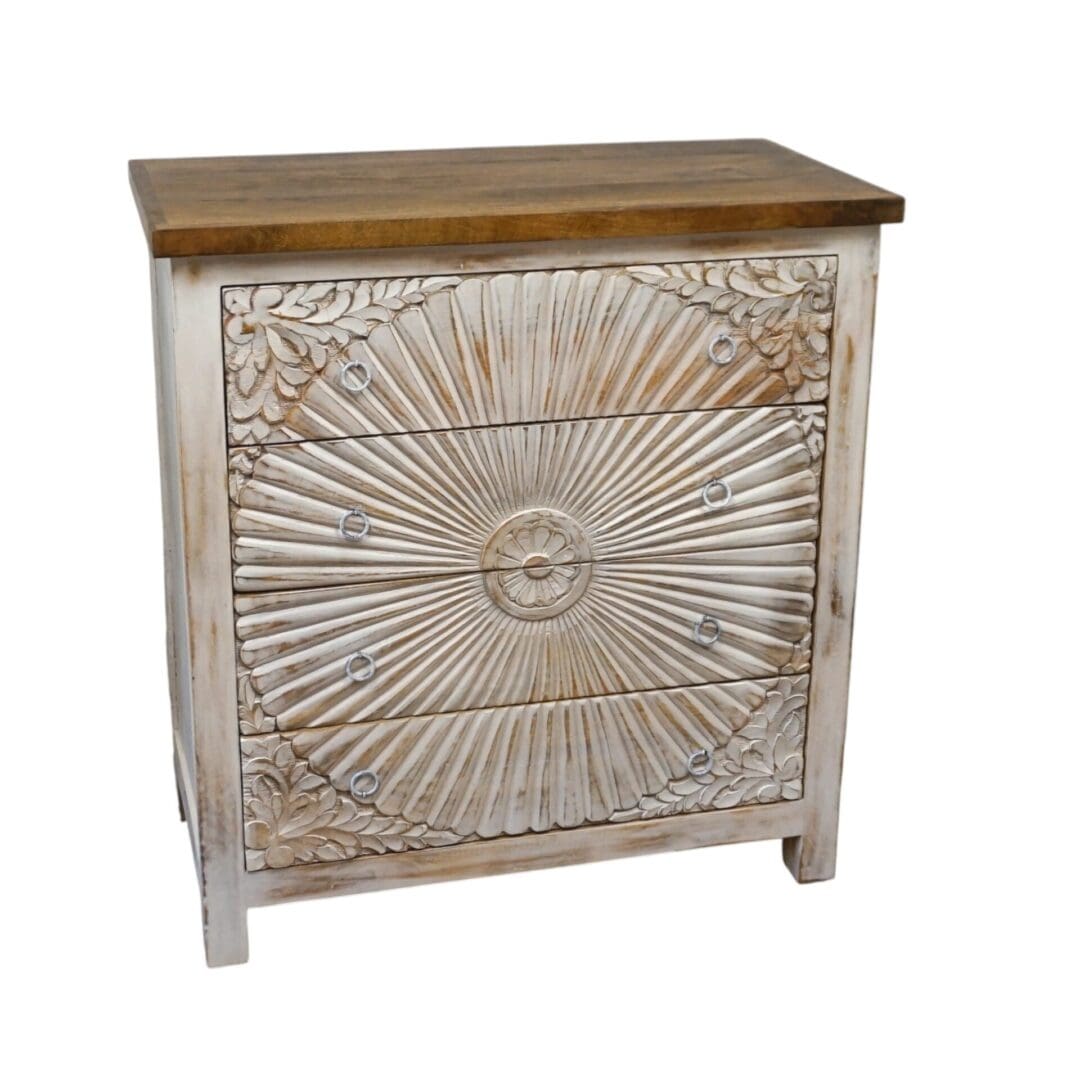 Hand-Carved Four Drawer Dresser image 5