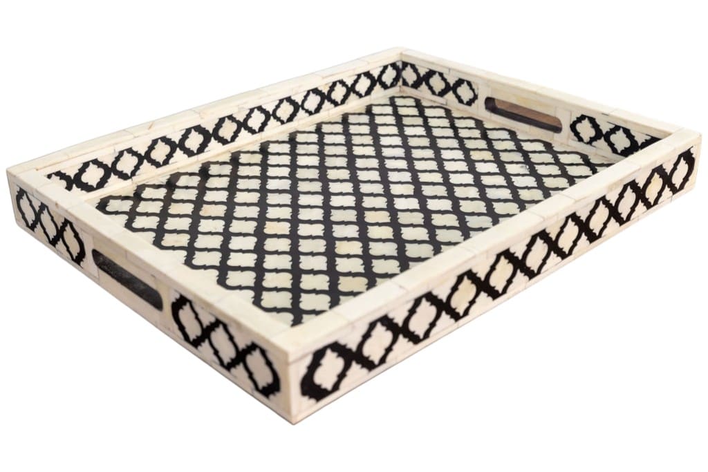 Stunning Black and White Ottoman Tray image 5