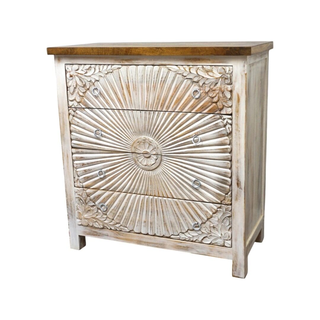 Hand-Carved Four Drawer Dresser image 7