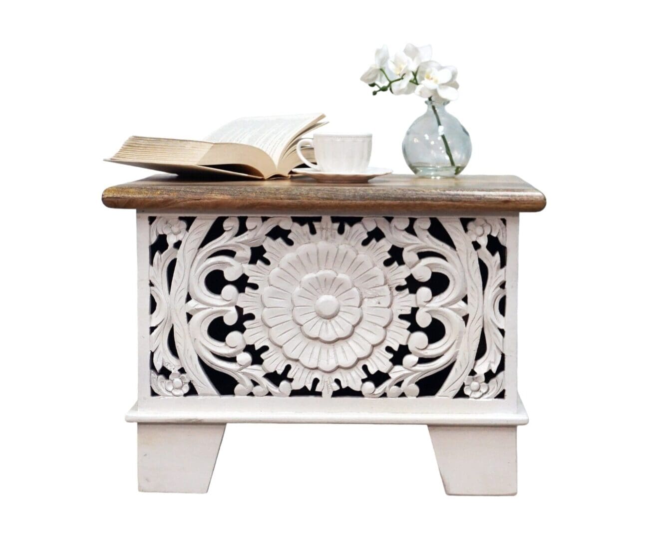 Small Mandala Cut-Out Trunk with Square Legs image 1