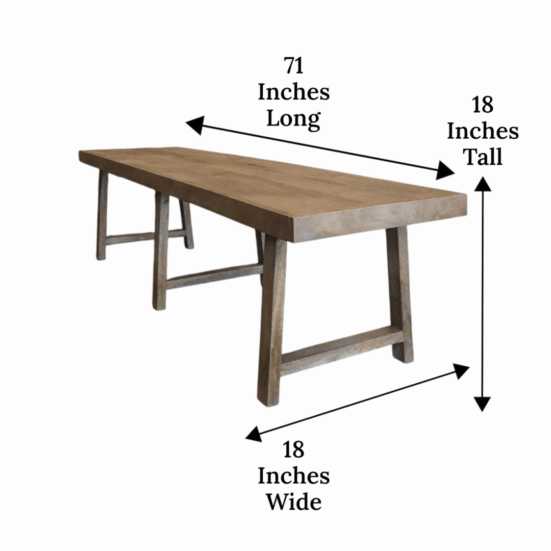 Rustic Dining Table Bench Natural Wood image 7