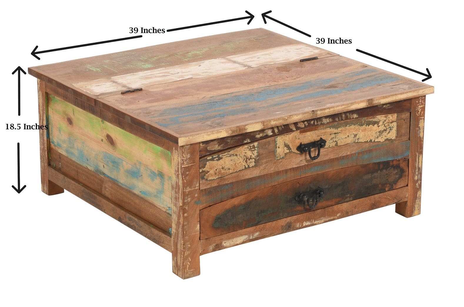 Reclaimed Wood Coffee Table with Hidden Trunk image 13