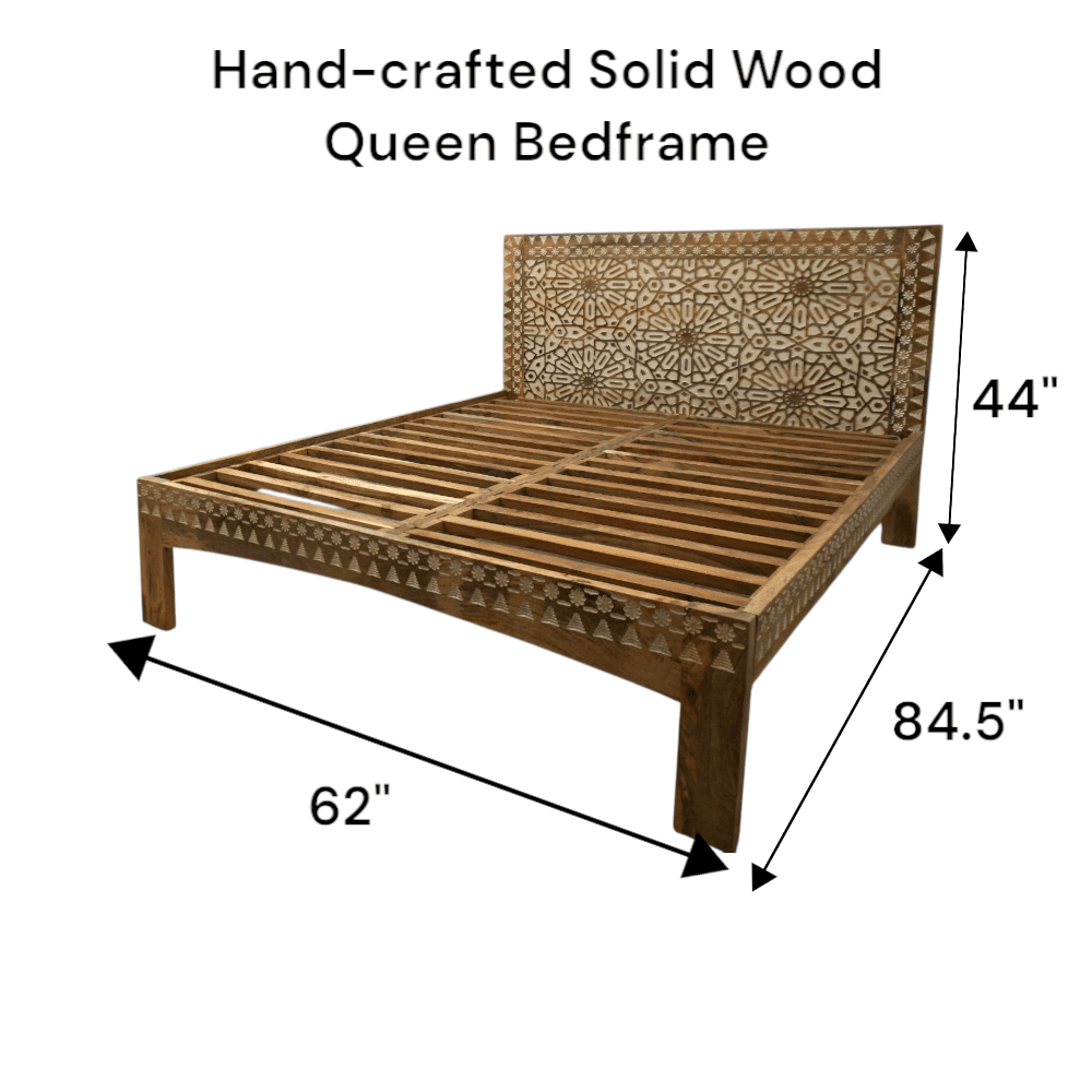 Hand-Carved Queen Bedframe image 9