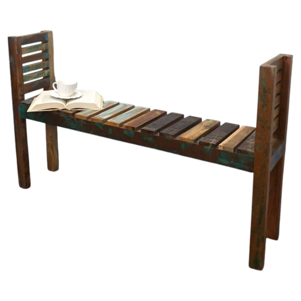 Hand-Crafted Backless Reclaimed Wood Bench image 4