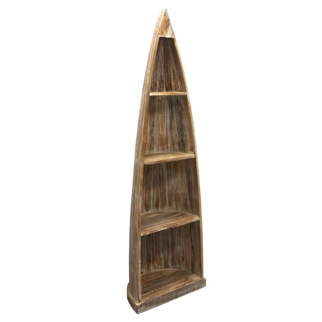 Whitewashed Boat Bookcase Hand-crafted image 1