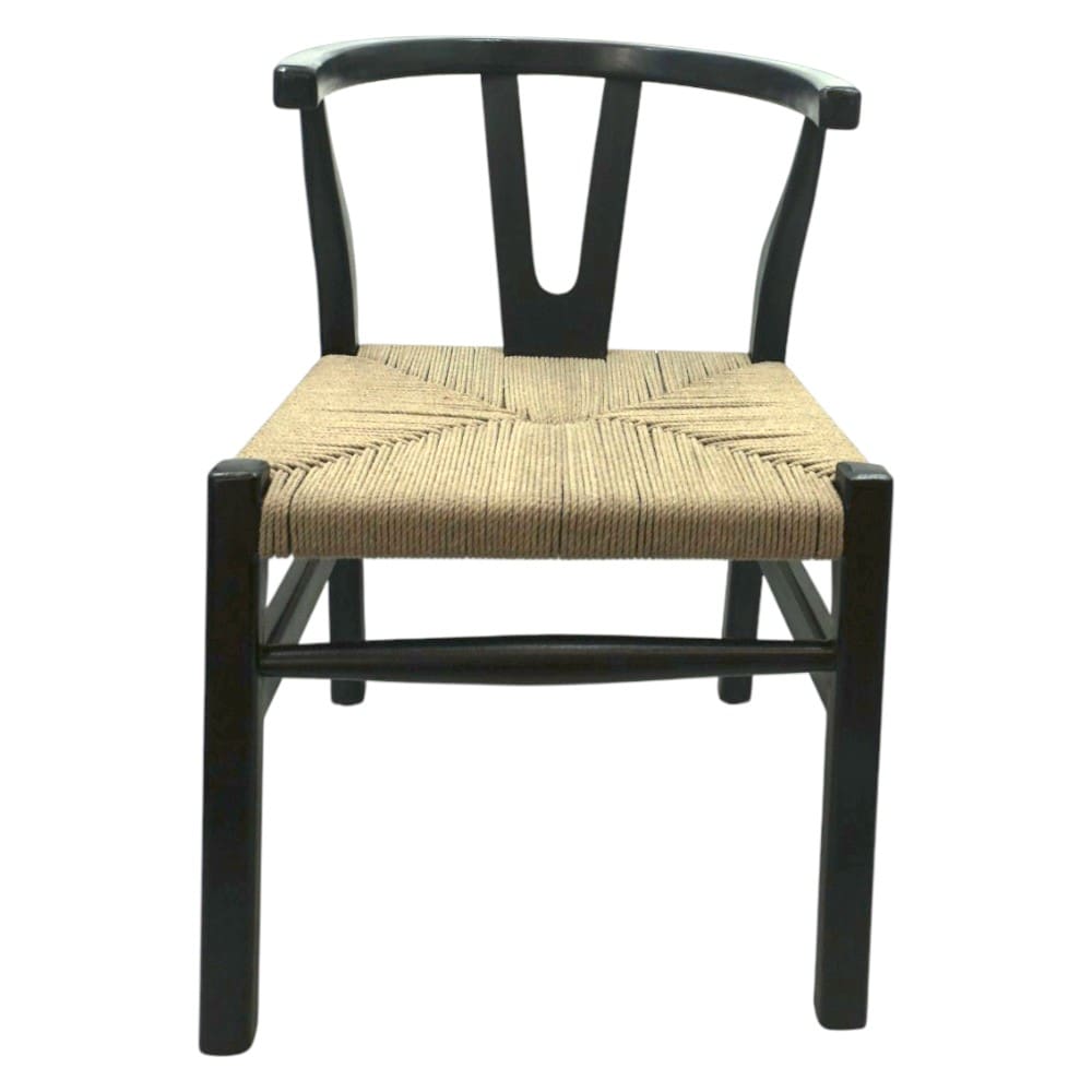 Black Wishbone Chair Hand-crafted Solid Wood image 2