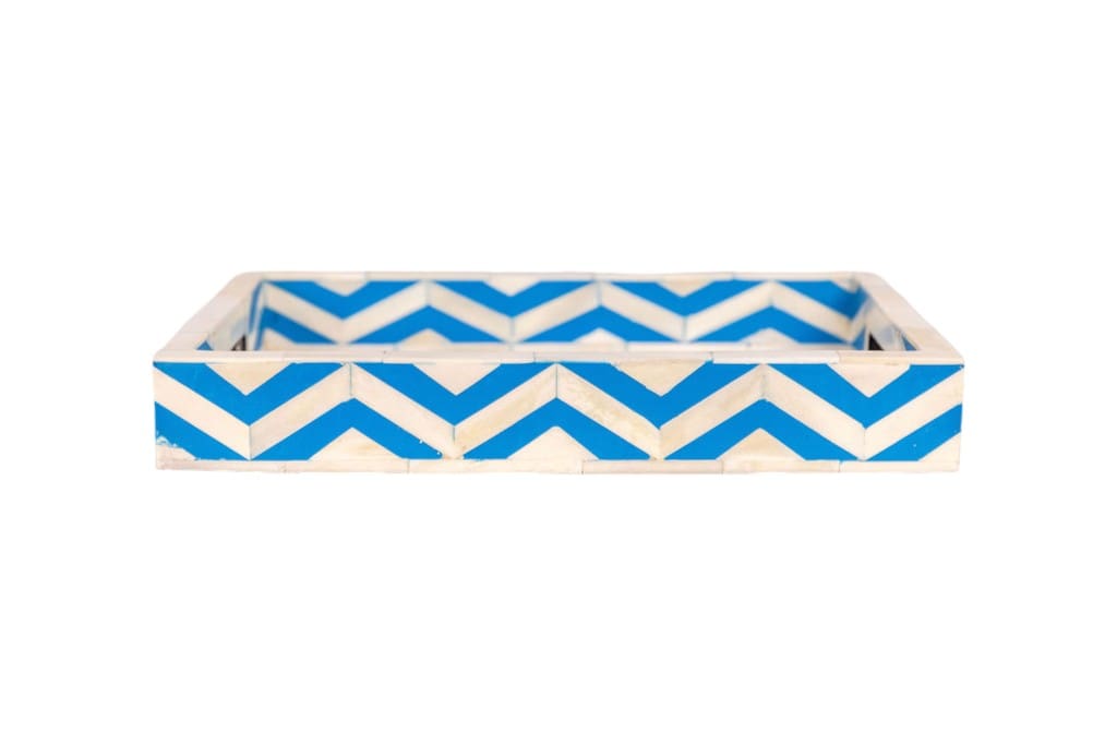 Blue and White Chevron Tray image 6