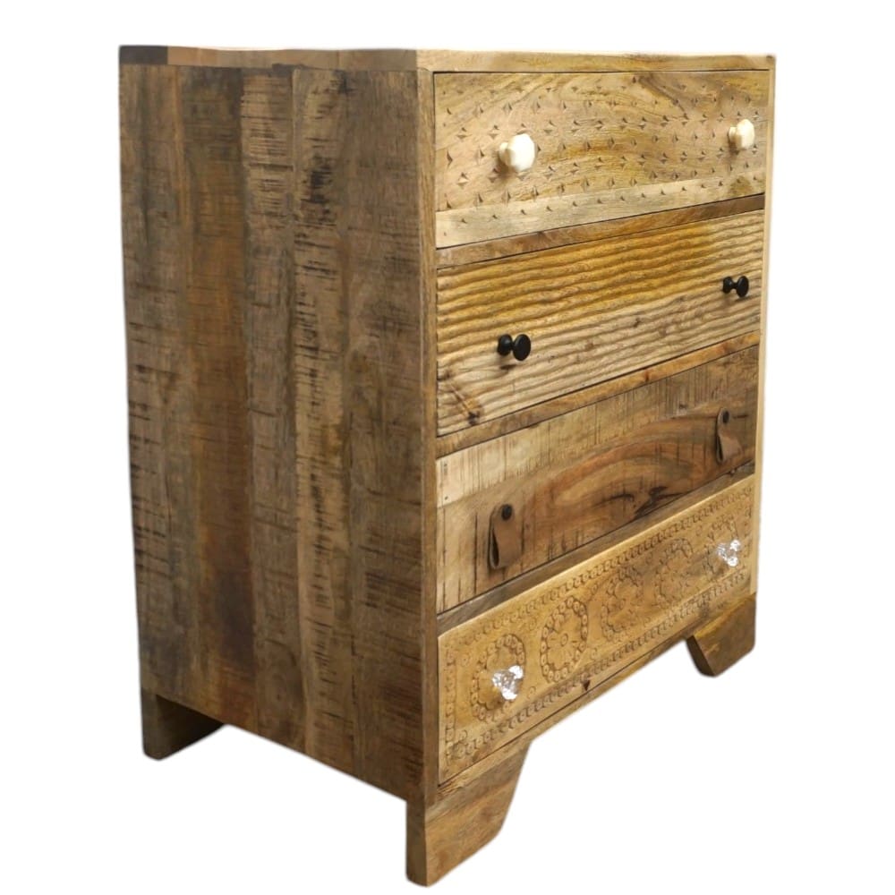 Hand-crafted 4-Drawer Dresser with Hand-Carved Drawers image 3